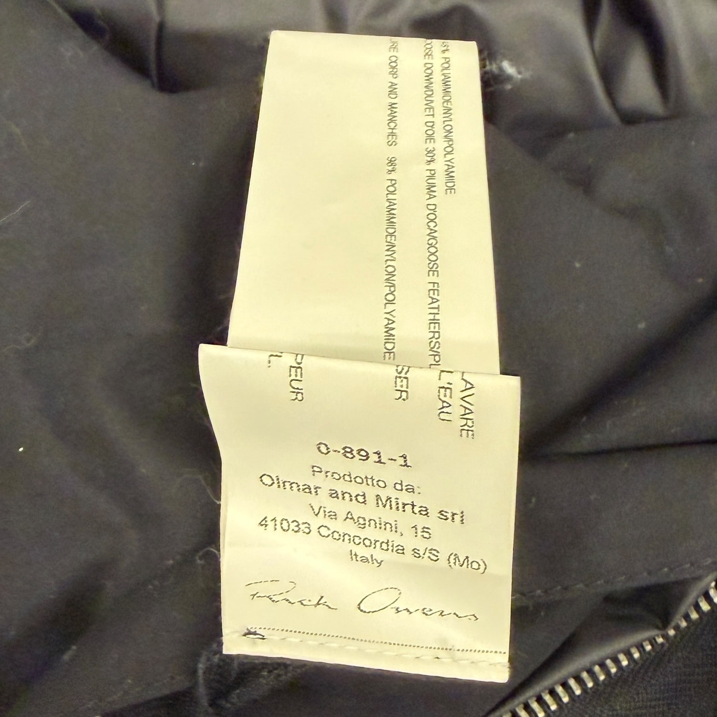 RICK OWENS Men's Black Bomber Jacket