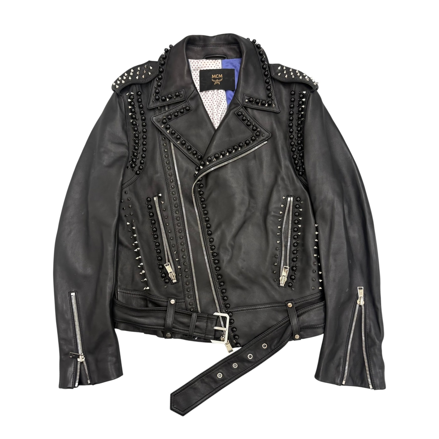 MCM Studded Leather Biker Jacket
