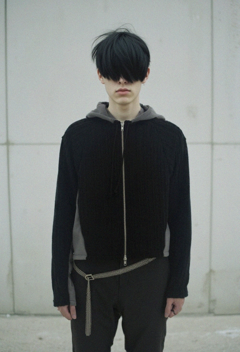 鲸鱼连帽拉链外套