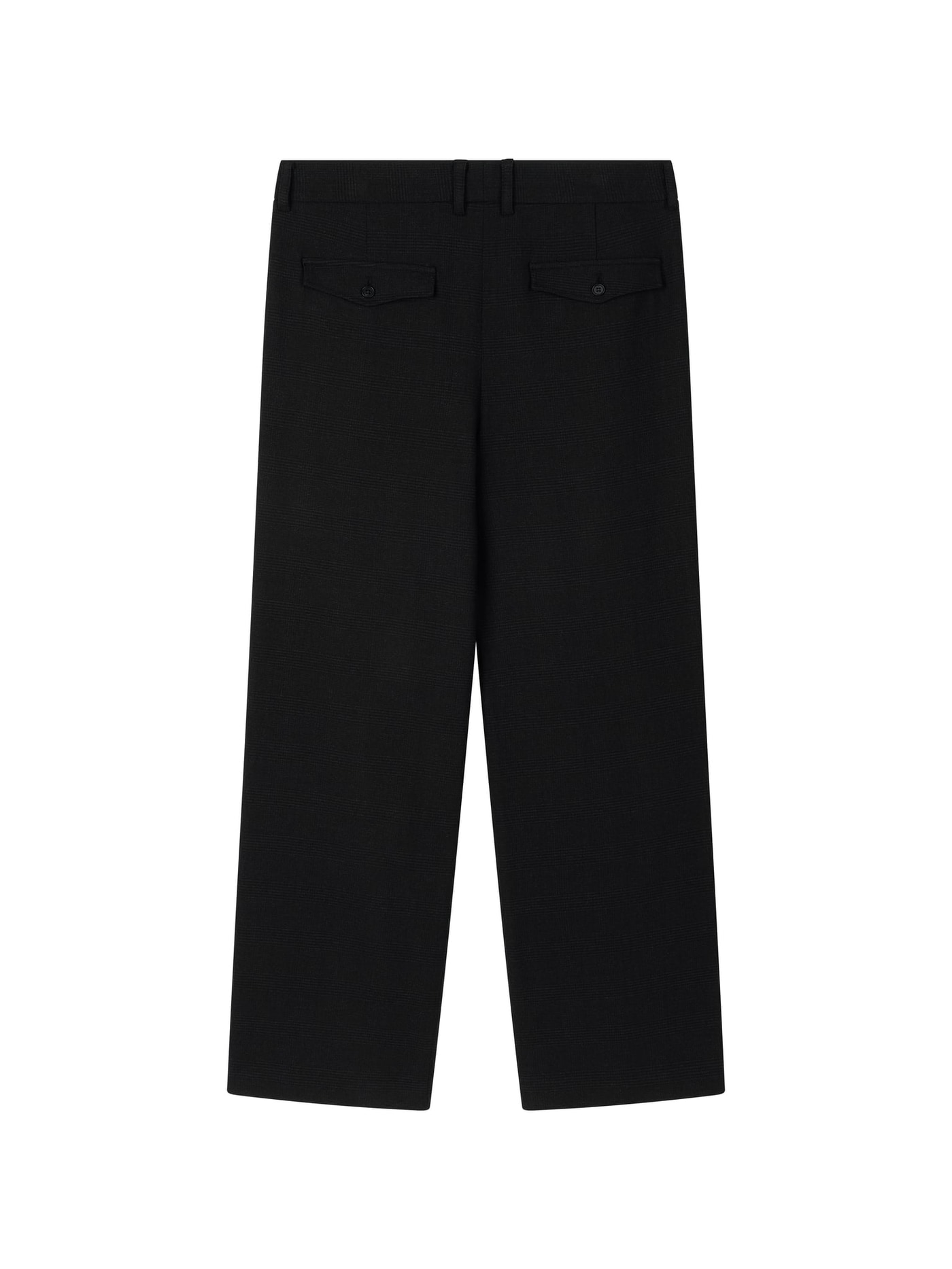 WOOL DOUBLE-TUCK TROUSERS (BLACK)