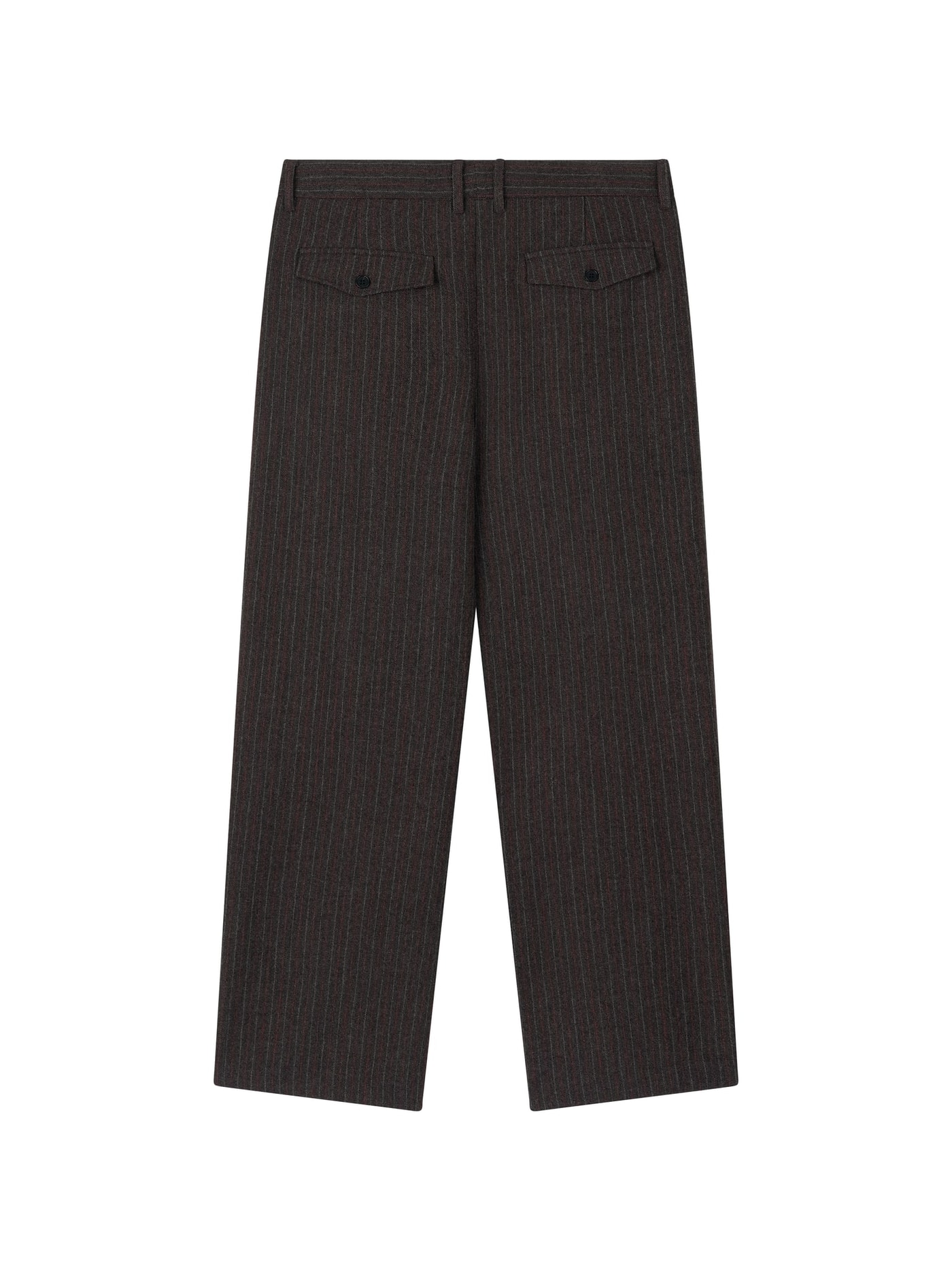 WOOL DOUBLE-TUCK TROUSERS (GRAY)