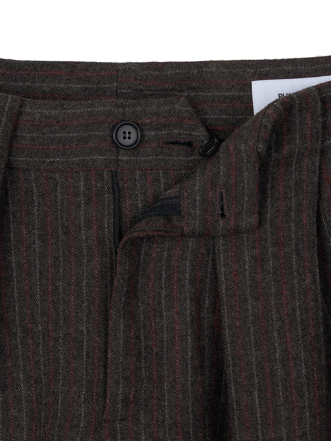 WOOL DOUBLE-TUCK TROUSERS (GRAY)
